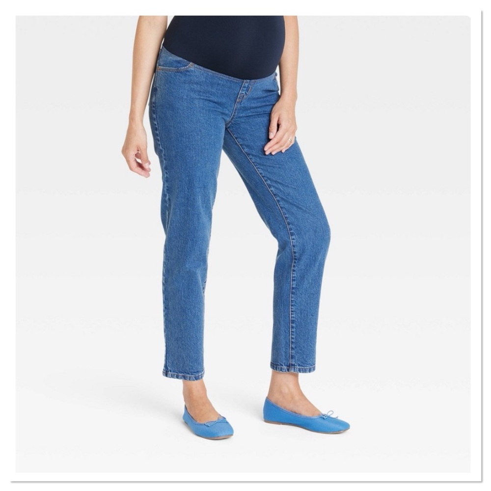 Over Belly High Rise 90’s Straight Maternity Pants by Isabel & Ingrid